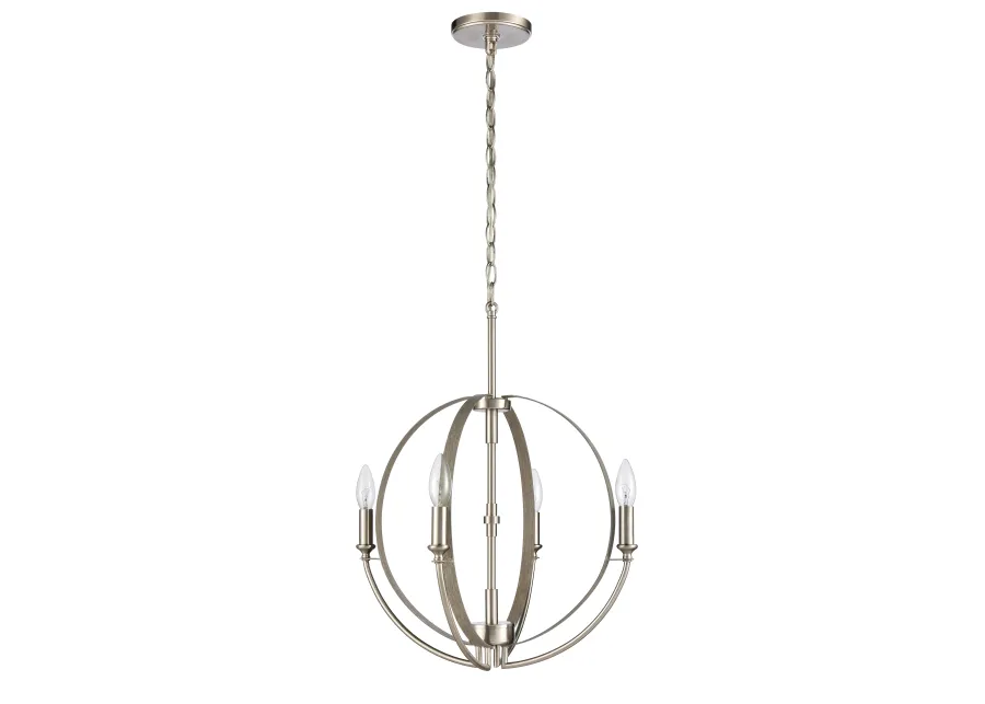 Rotunde 18'' Wide 4-Light Brown Chandelier