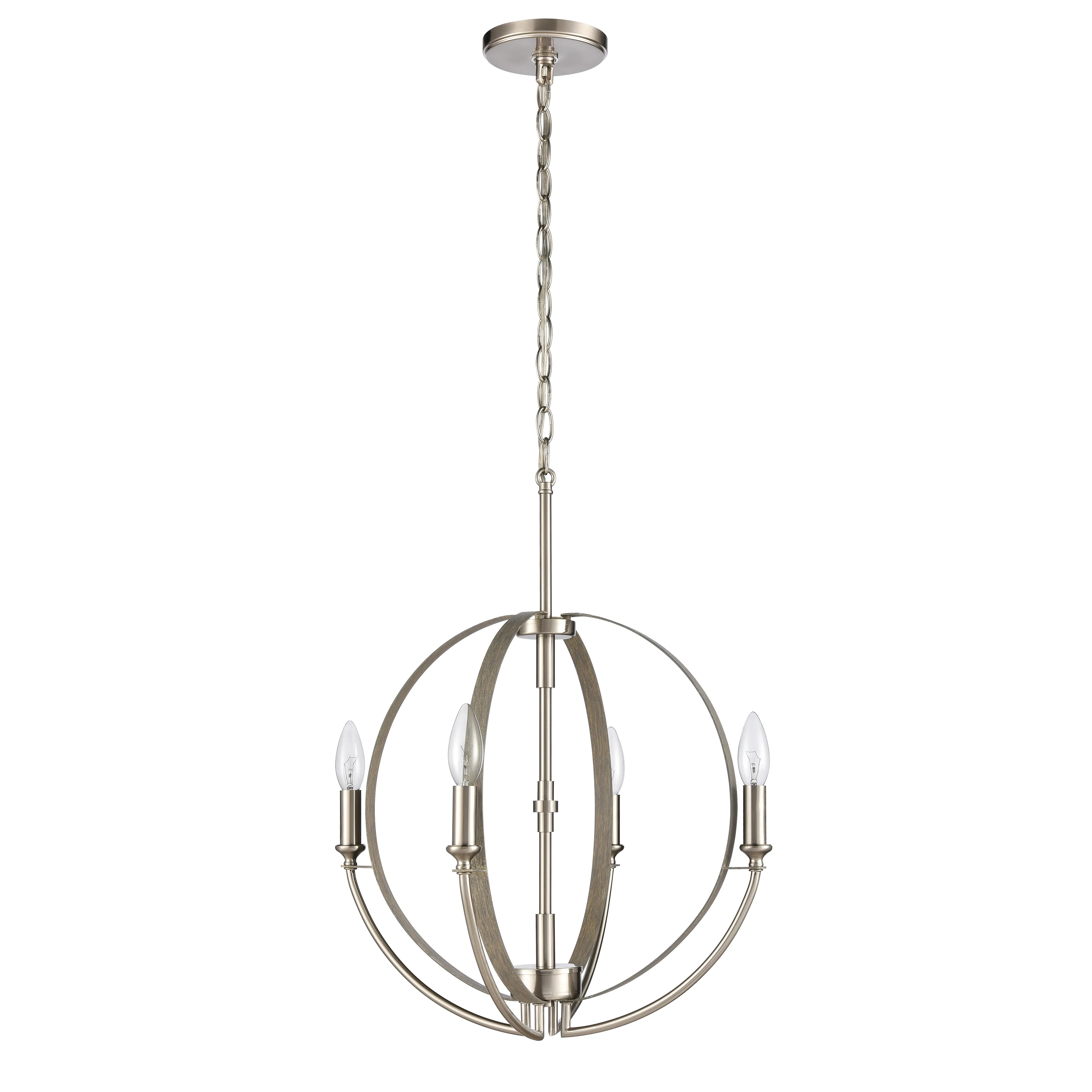 Rotunde 18'' Wide 4-Light Brown Chandelier