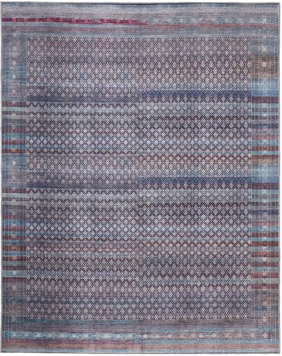 Voss 39H7F Tan/Blue/Pink 7'10" x 9'10" Rug