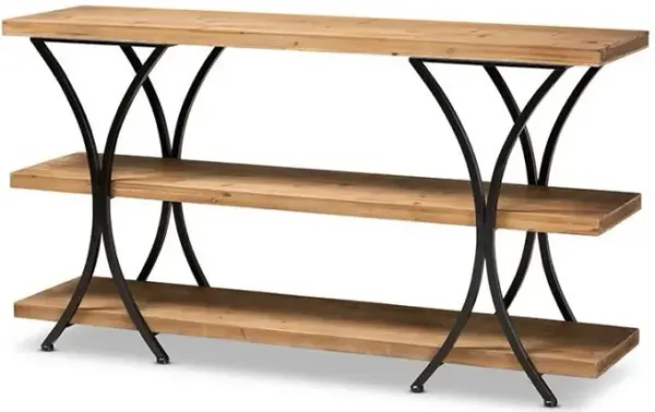 Black Finished Metal Console Table