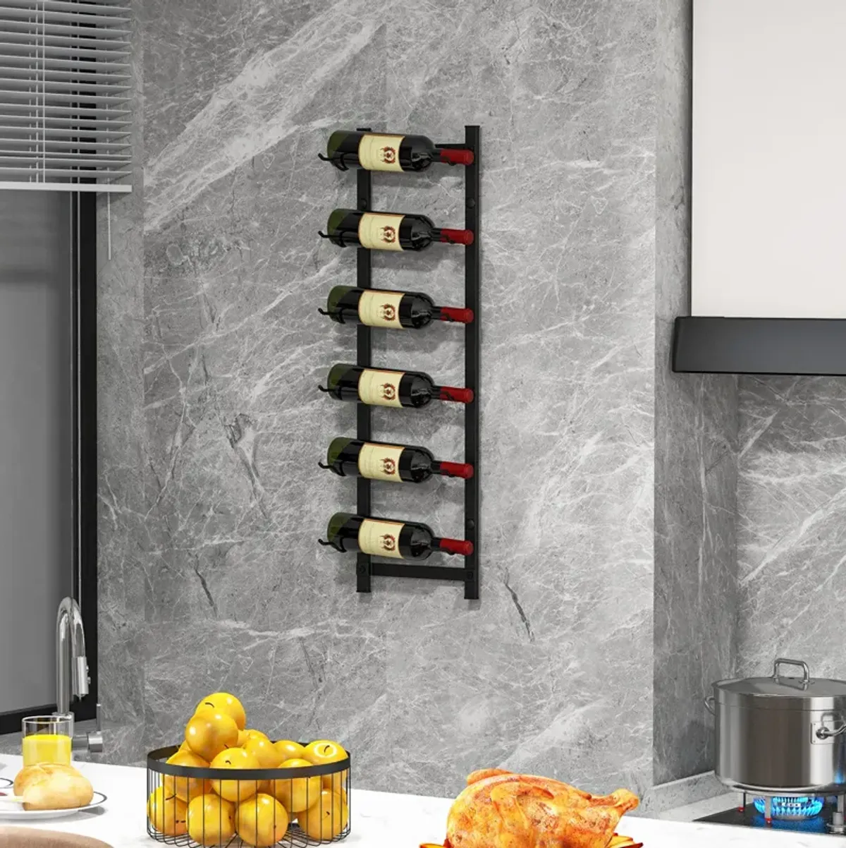 Rust proof Wall Mounted Wine Rack for 6/9/12 Bottles