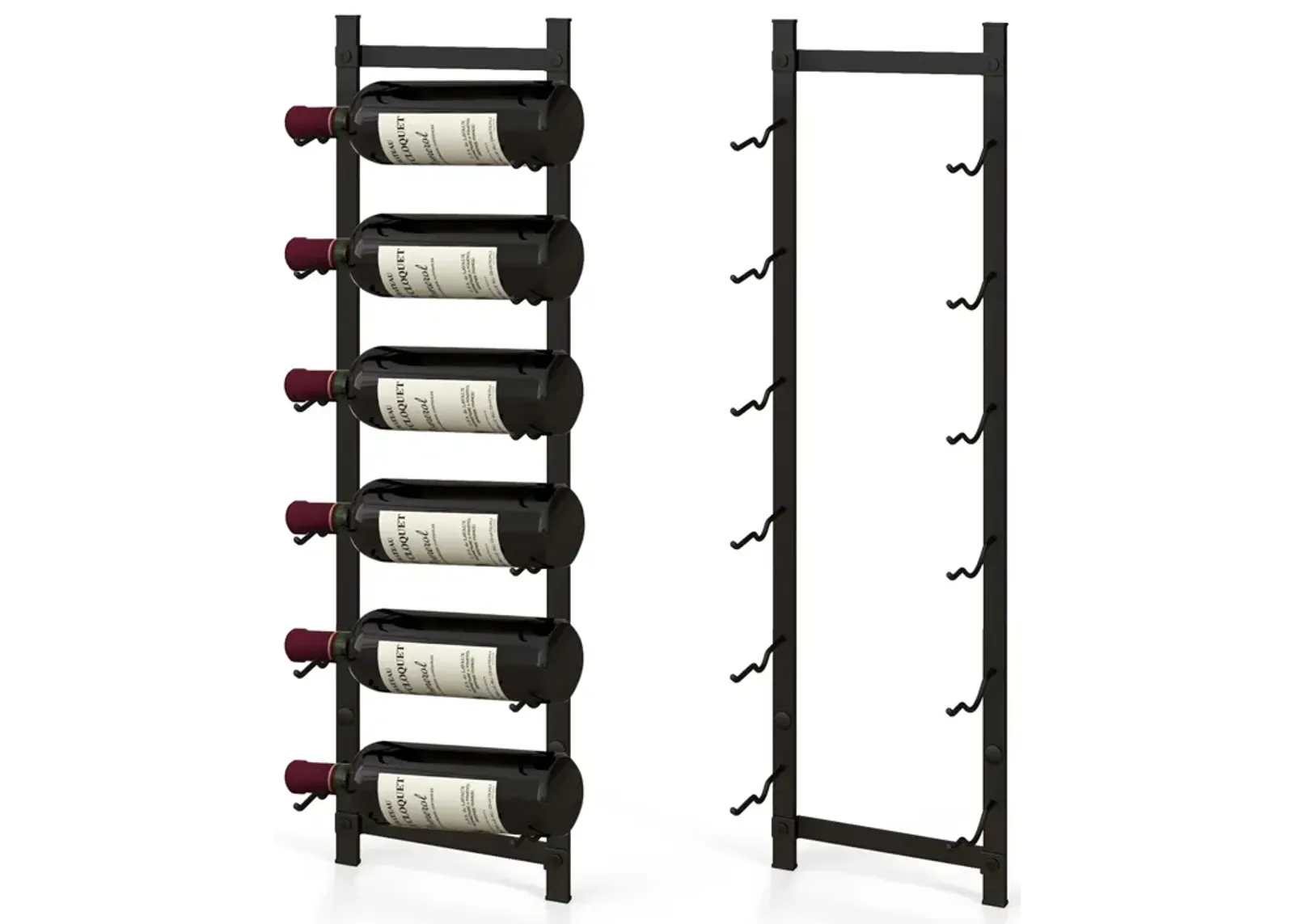 Rust proof Wall Mounted Wine Rack for 6/9/12 Bottles