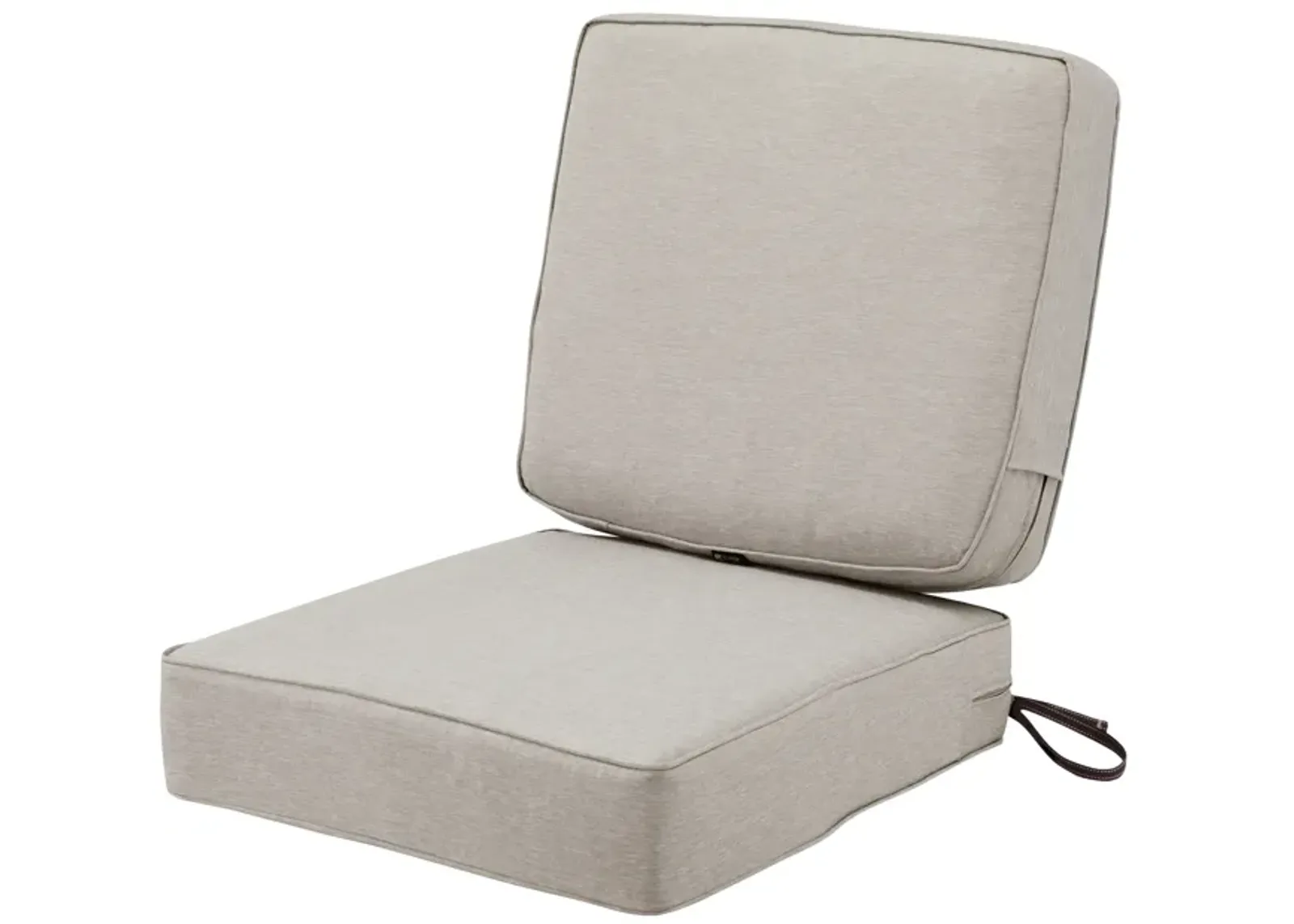 Classic Accessories Montlake FadeSafe Patio Seat & Back Cushion Combo, 25"W x 25"D x 5" x25"W x 22"H x 4", Heather Grey