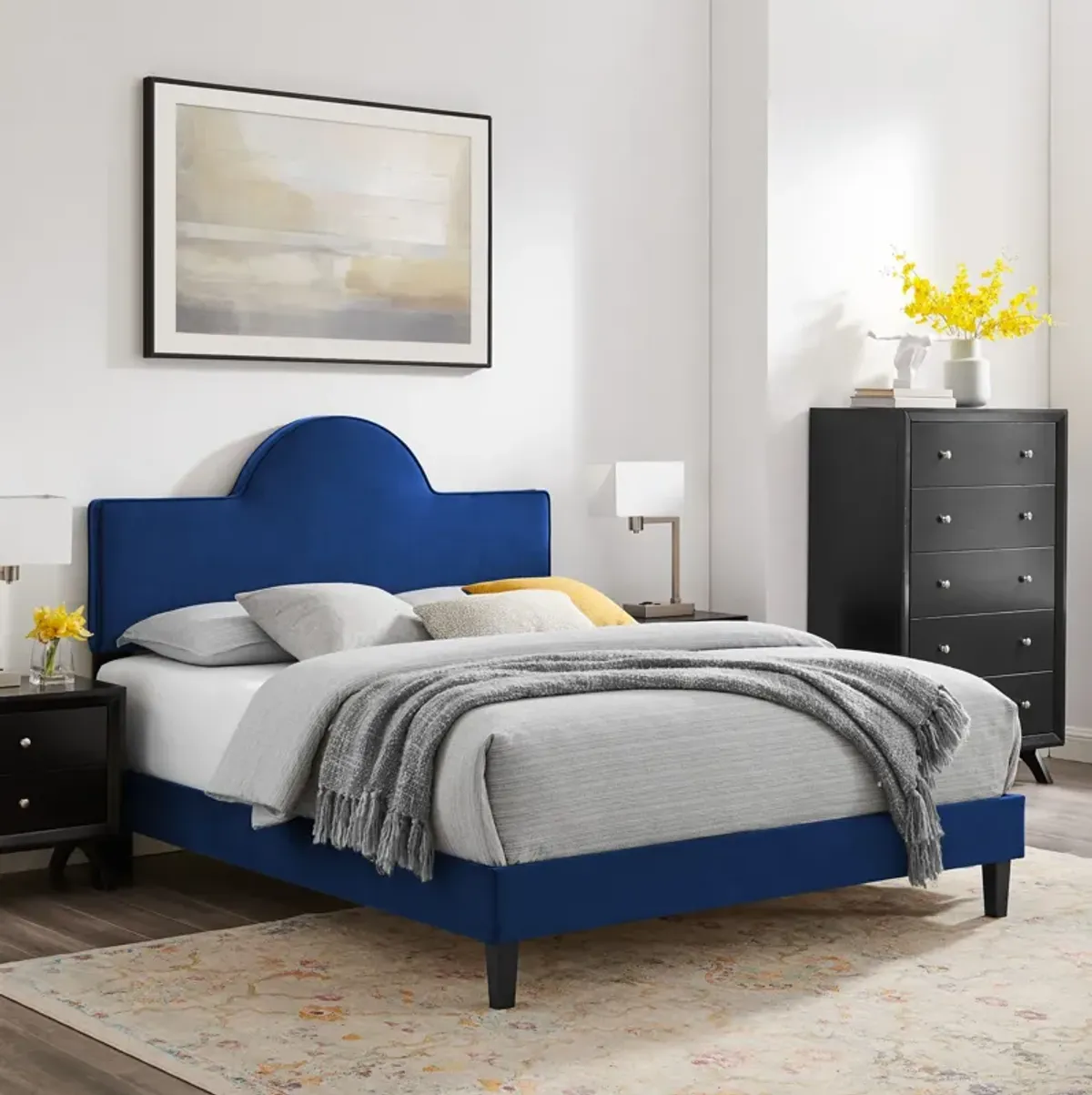 Soleil Performance Velvet King Bed