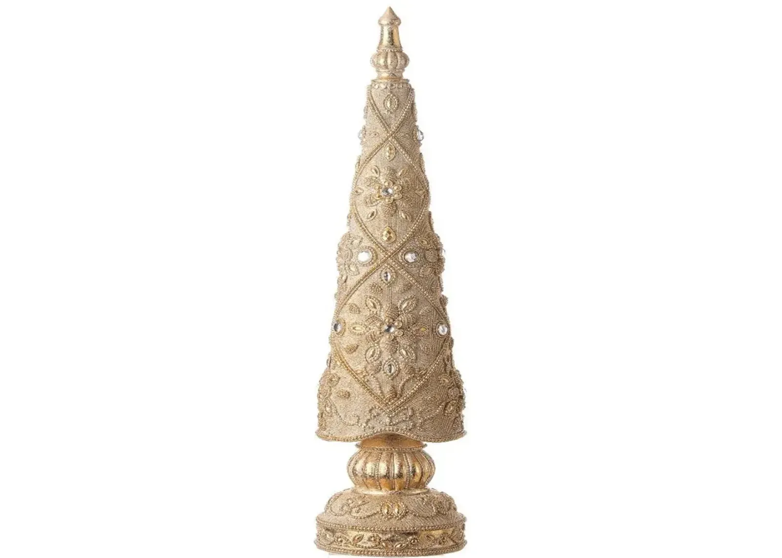 21-Inch Resin Jeweled Old World Christmas Tree: Elegant Holiday Decoration with Vintage Charm