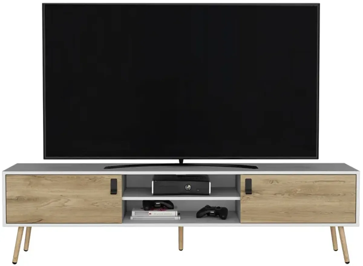 Tv Stand A Magness, Living Room, White / Macadamia