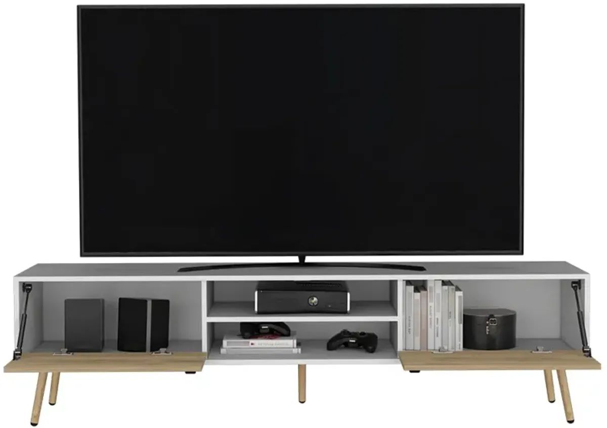 Tv Stand A Magness, Living Room, White / Macadamia