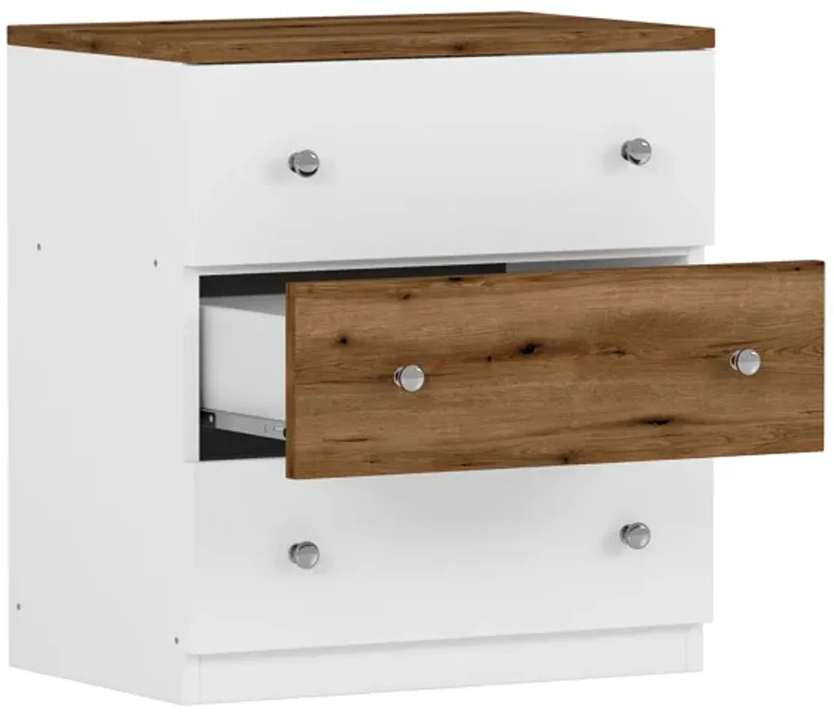 Merax 3-Drawer Nightstand with Plastic Handles