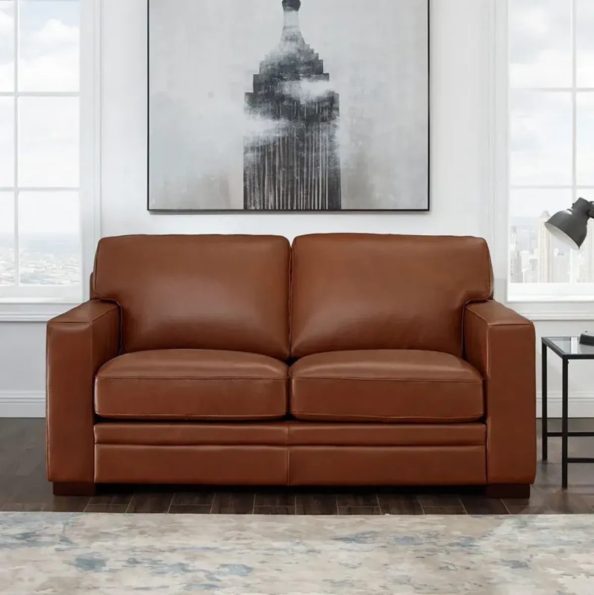 Dillon Top Grain Leather Loveseat