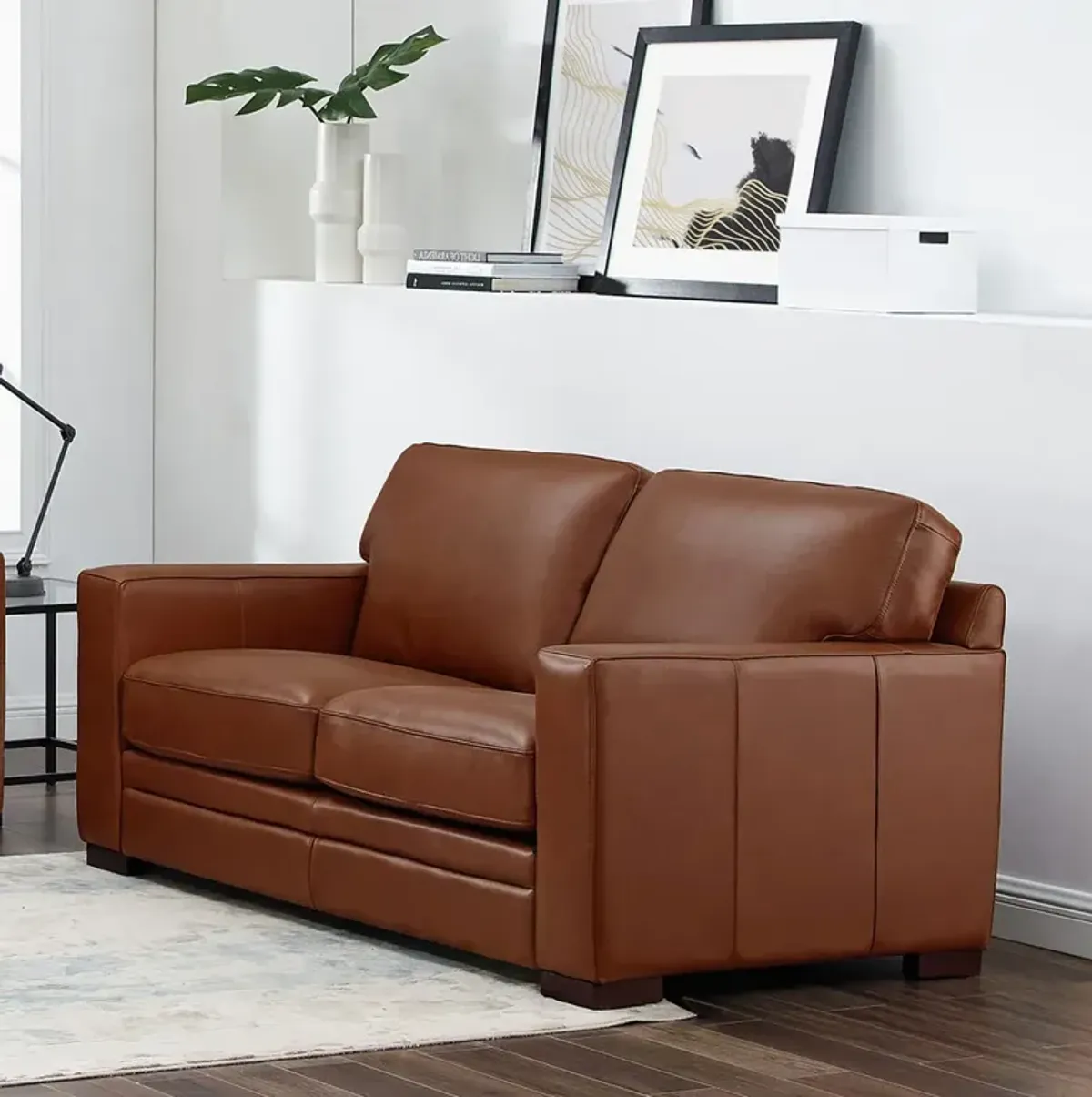 Dillon Top Grain Leather Loveseat