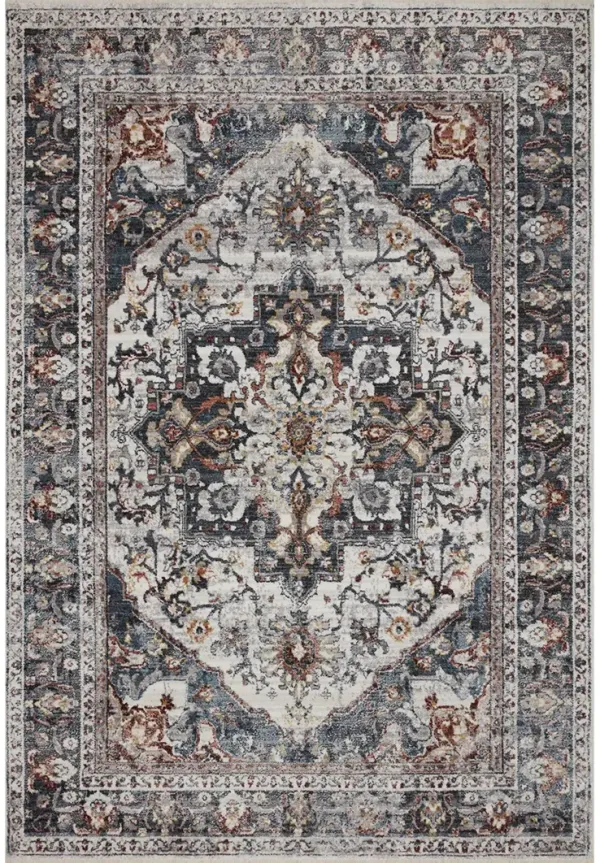 Samra SAM09 Ivory/Denim 7'10" x 10' Rug by Loloi II