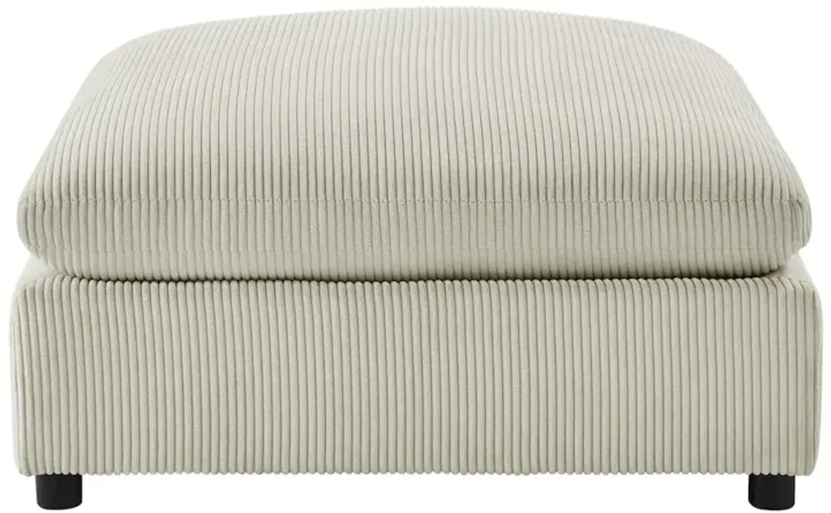 Comfort Pointe Casella Beige Corduroy Ottoman