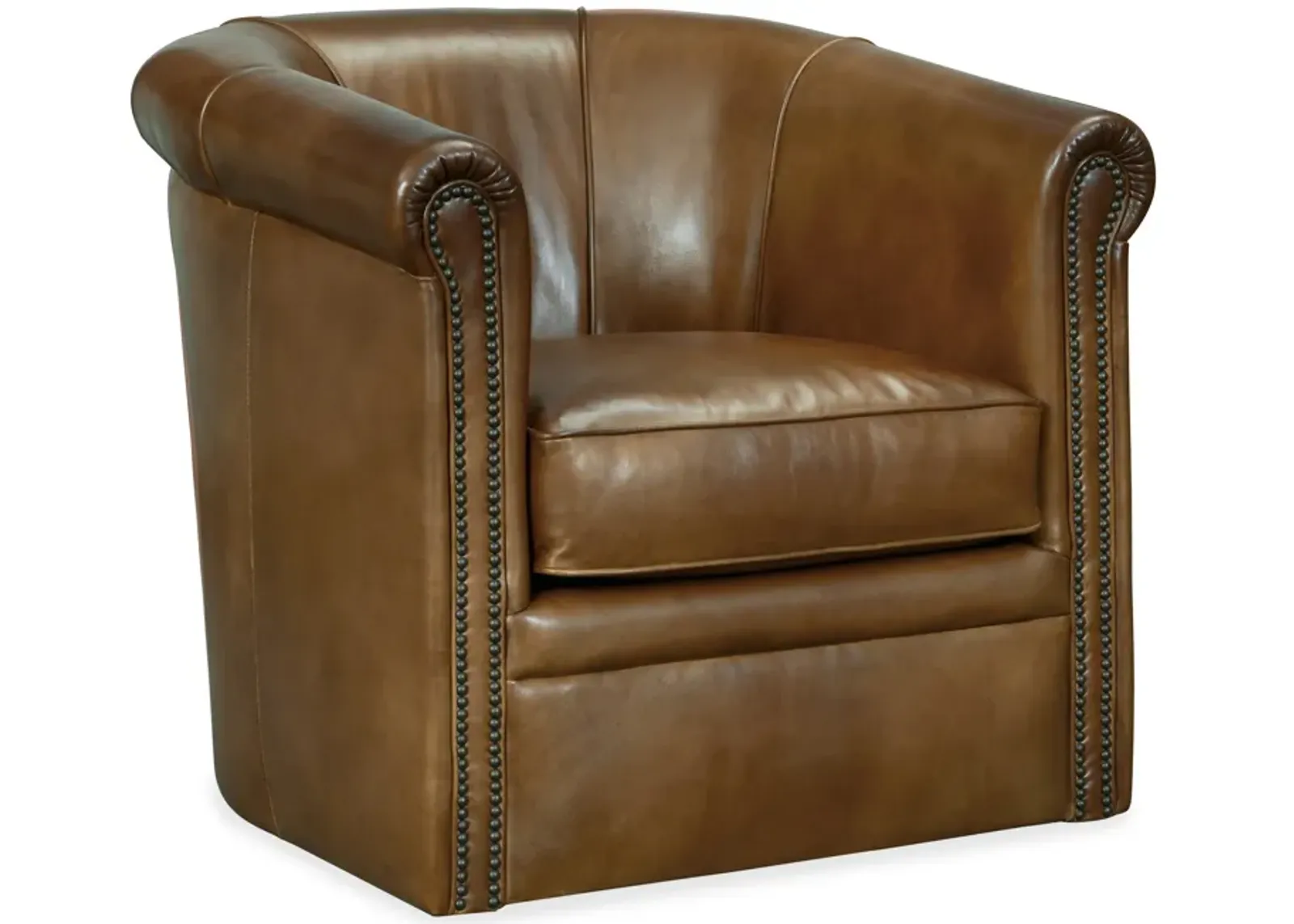 Axton Swivel Leather Club Chair