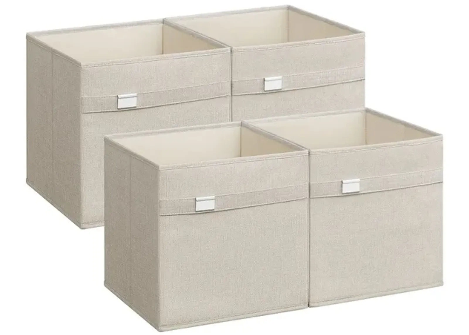 Set of 4 Storage Cubes with Double Handles for Easy Organization and Versatility