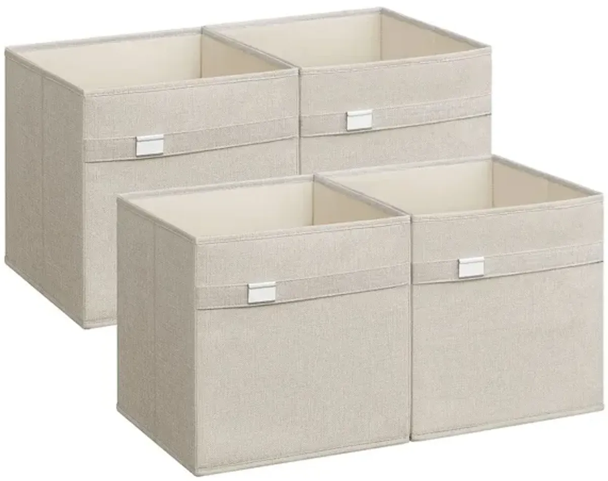 Set of 4 Storage Cubes with Double Handles for Easy Organization and Versatility