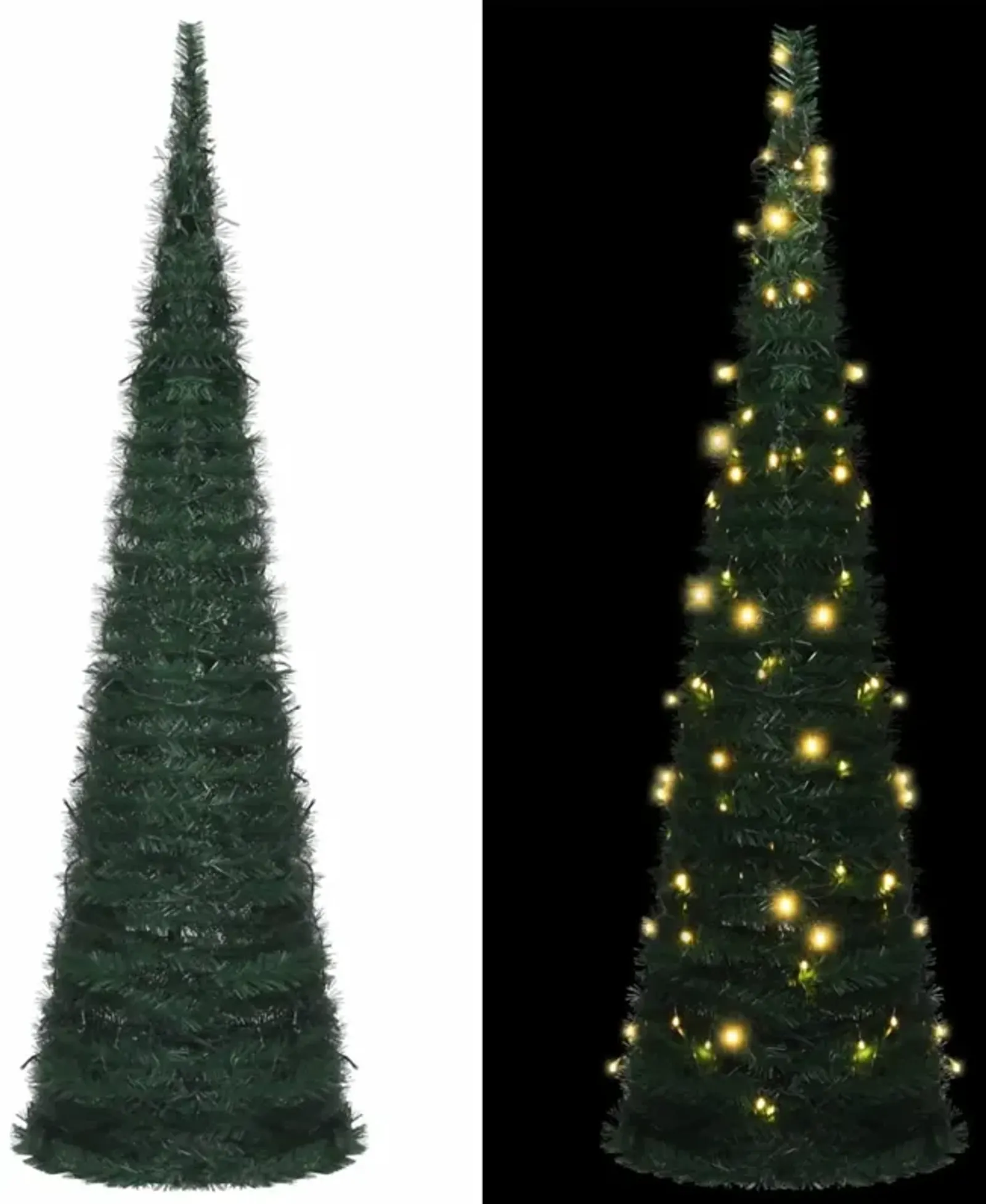 vidaXL Pop-up String Artificial Christmas Tree with LED Green 59.1"