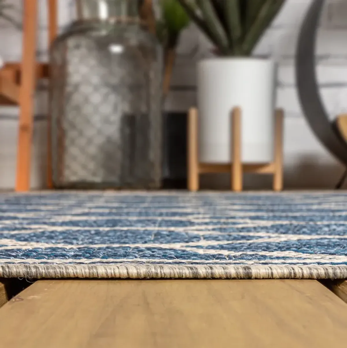 Trebol Moroccan Trellis Textured Weave Indoor/Outdoor Area Rug