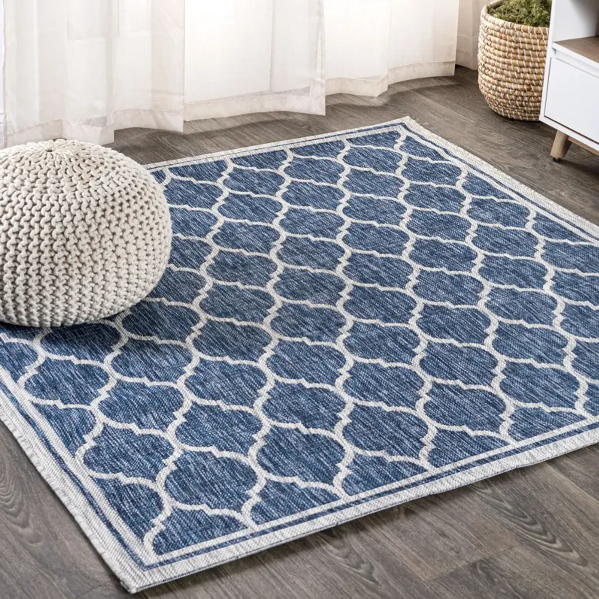 Trebol Moroccan Trellis Textured Weave Indoor/Outdoor Area Rug