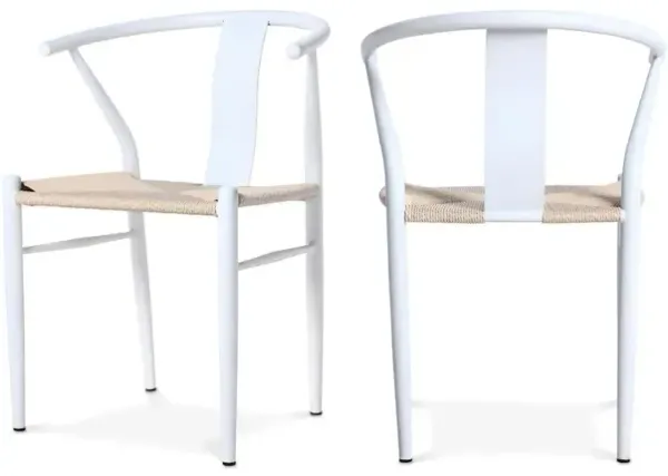 Meridian Furniture Beck Beige Hand Woven Rope Dining Chair, Set of 2