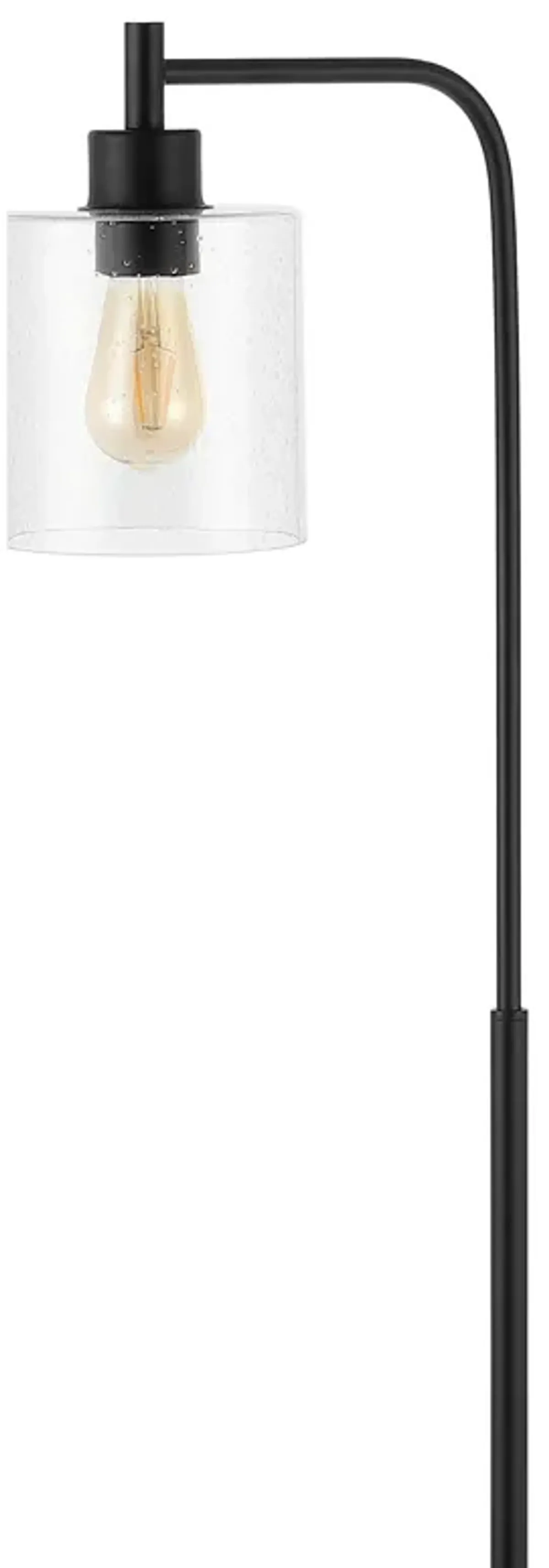 Axel Iron/Seeded Glass Farmhouse Industrial LED Floor Lamp