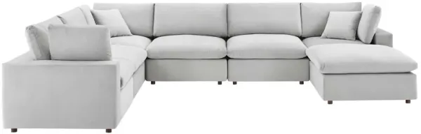 Commix Down Filled Overstuffed Performance Velvet 7-Piece Sectional Sofa