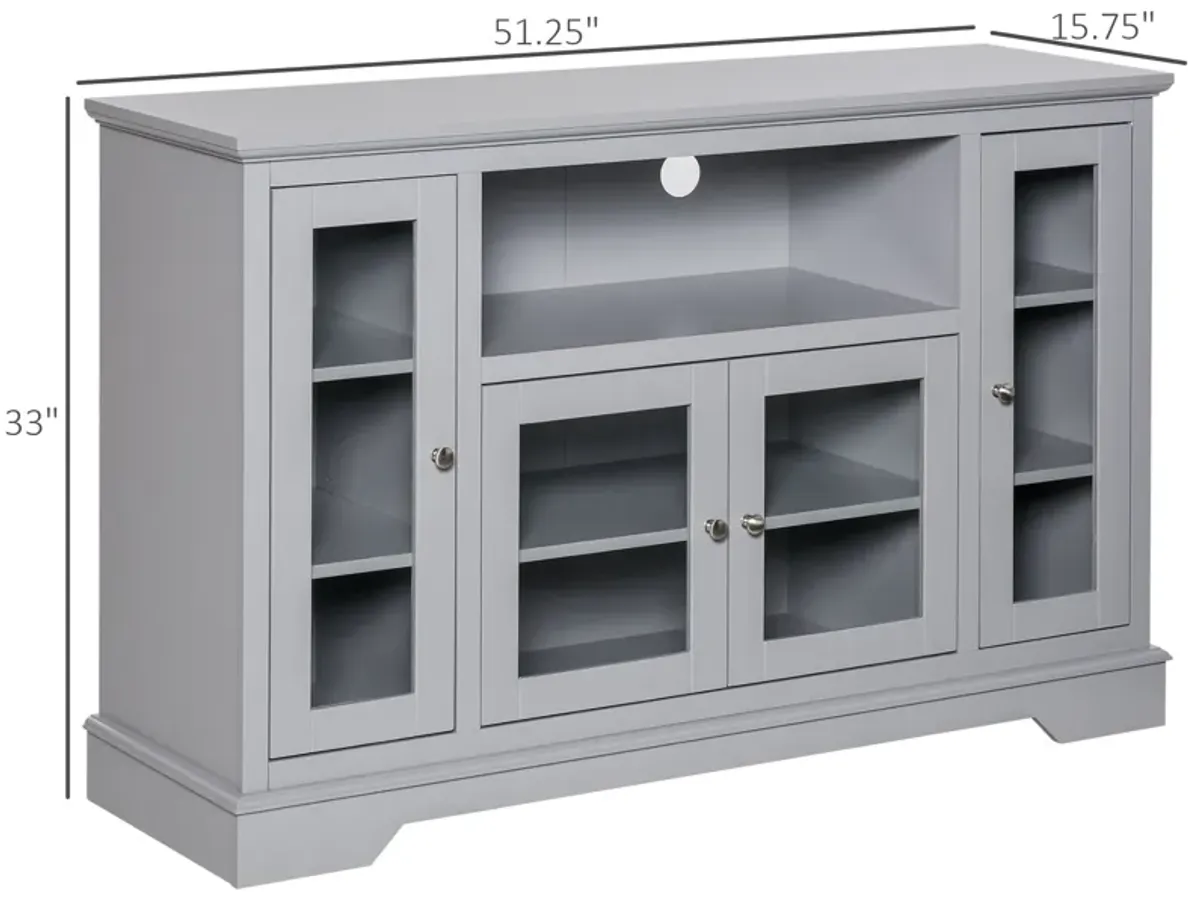 Gray Modern Storage: Sideboard with Glass Doors for Living Room