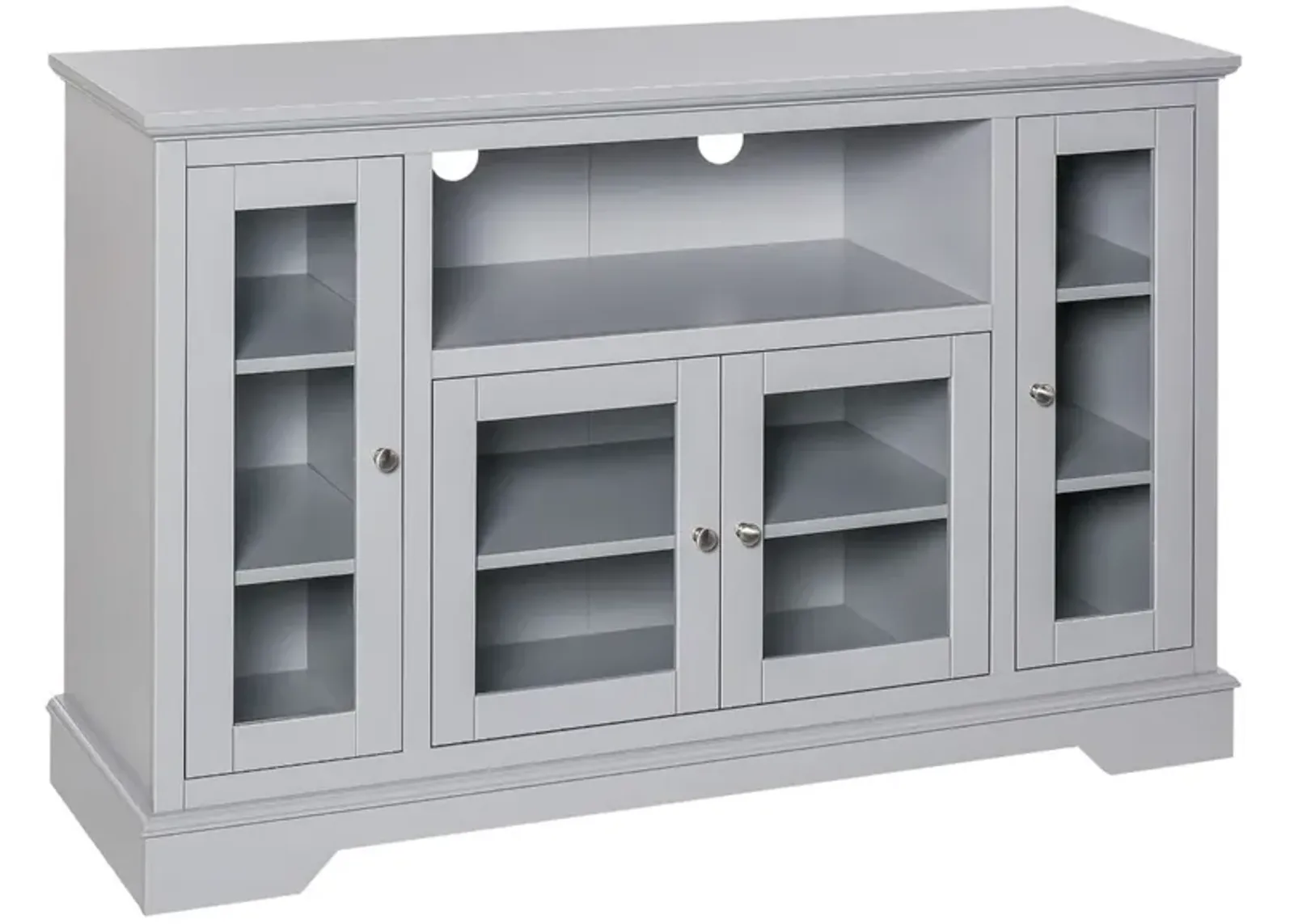 Gray Modern Storage: Sideboard with Glass Doors for Living Room