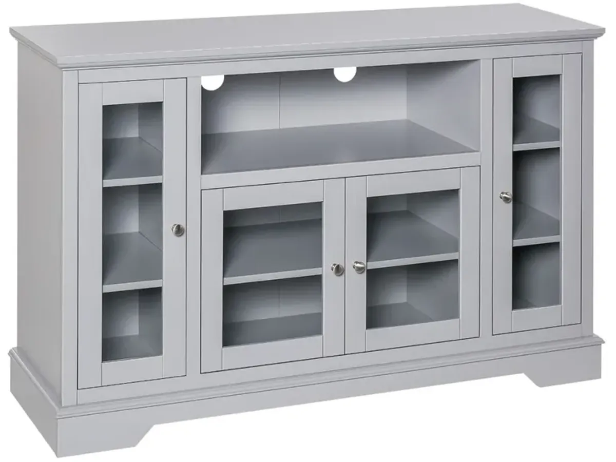 Gray Modern Storage: Sideboard with Glass Doors for Living Room