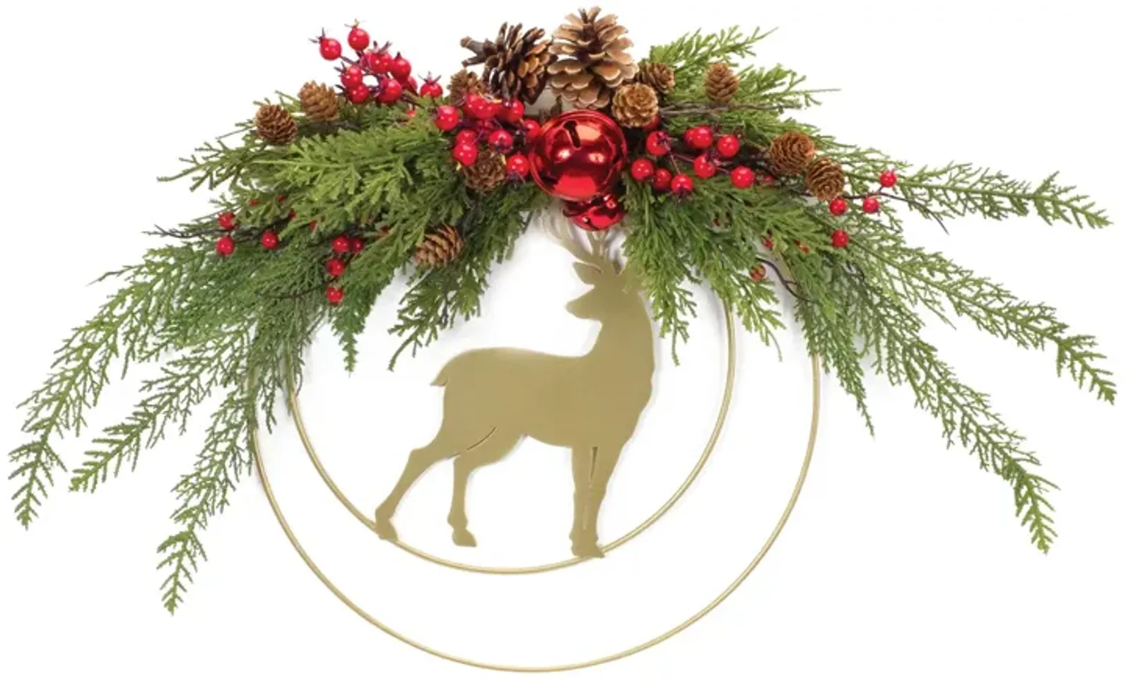 Deer and Pine Wall Décor for Rustic Holiday and Winter Home Decorationc