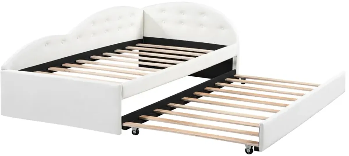 Merax PU Tufted Daybed with Trundle