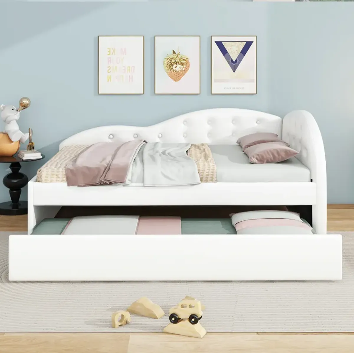 Merax PU Tufted Daybed with Trundle