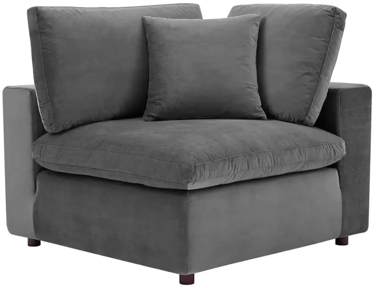 Commix Down Filled Overstuffed Performance Velvet 8-Piece Sectional Sofa