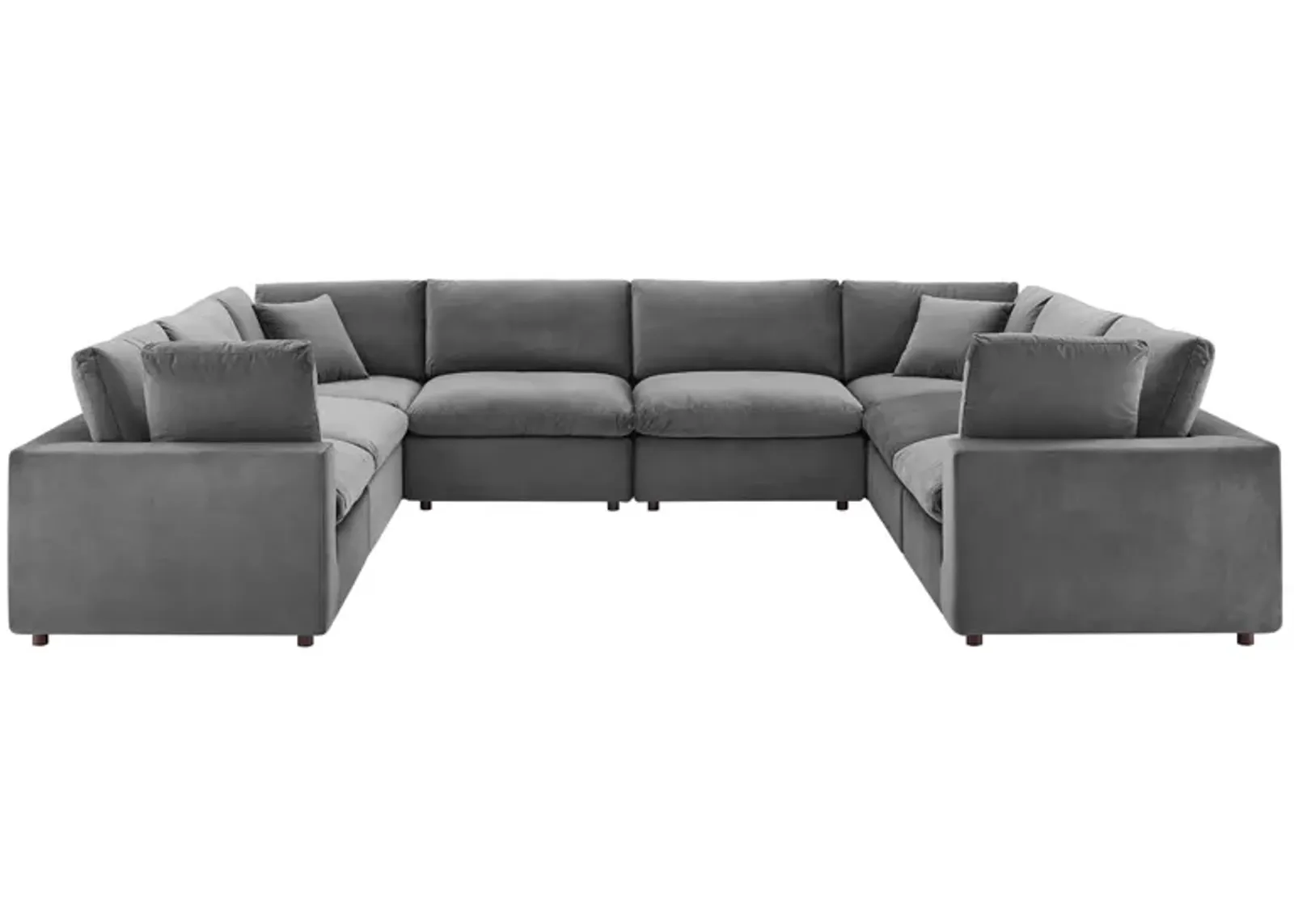 Commix Down Filled Overstuffed Performance Velvet 8-Piece Sectional Sofa