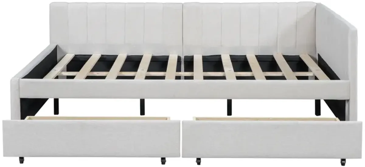 Merax Upholstered Daybed with 2 Storage Drawers