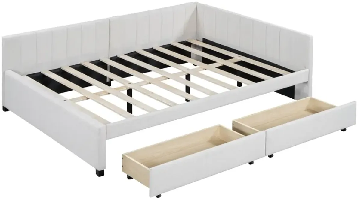 Merax Upholstered Daybed with 2 Storage Drawers