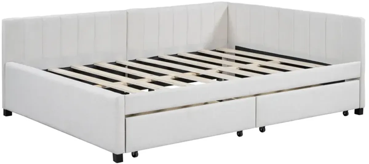 Merax Upholstered Daybed with 2 Storage Drawers