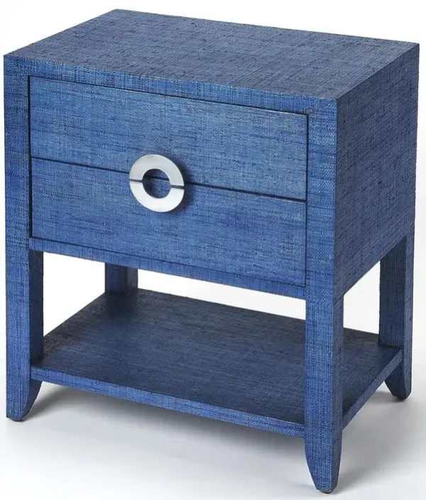 Butler Specialty Company Amelle Raffia 2-Drawer Nightstand, Blue