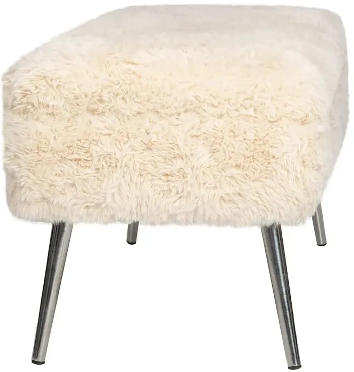 Jofran Huggy Luxury Plush Faux Fur Upholstered Storage Bench