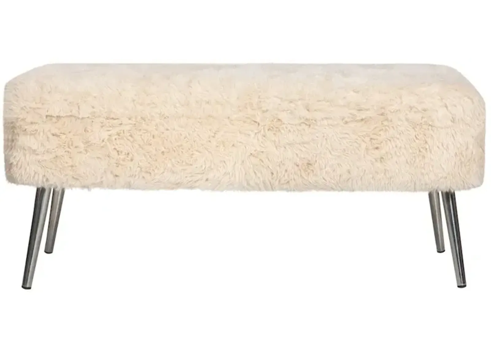 Jofran Huggy Luxury Plush Faux Fur Upholstered Storage Bench