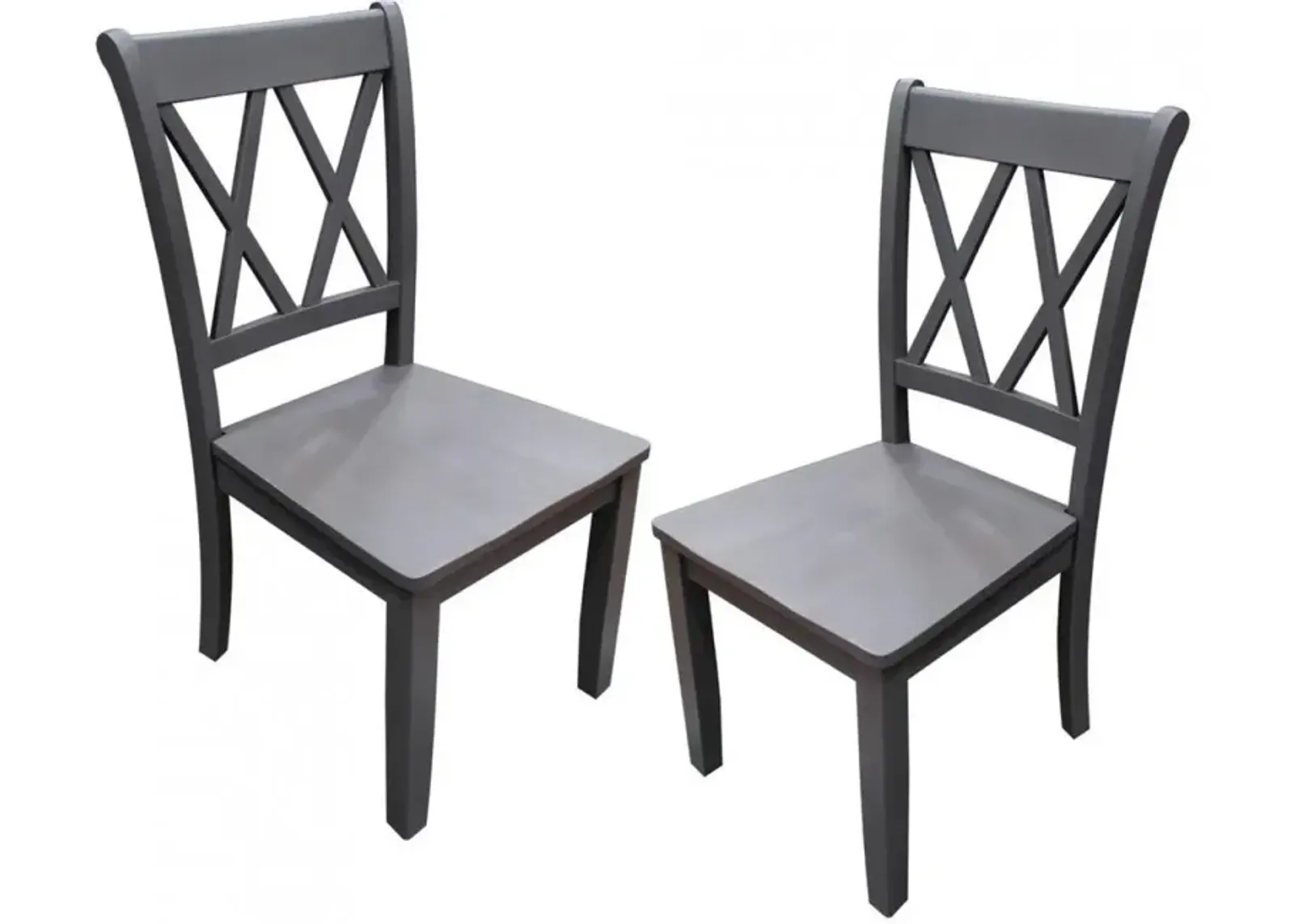 Best Master Luxembourg Solid Wood Dining Side Chair in Rustic Gray (Set of 2)