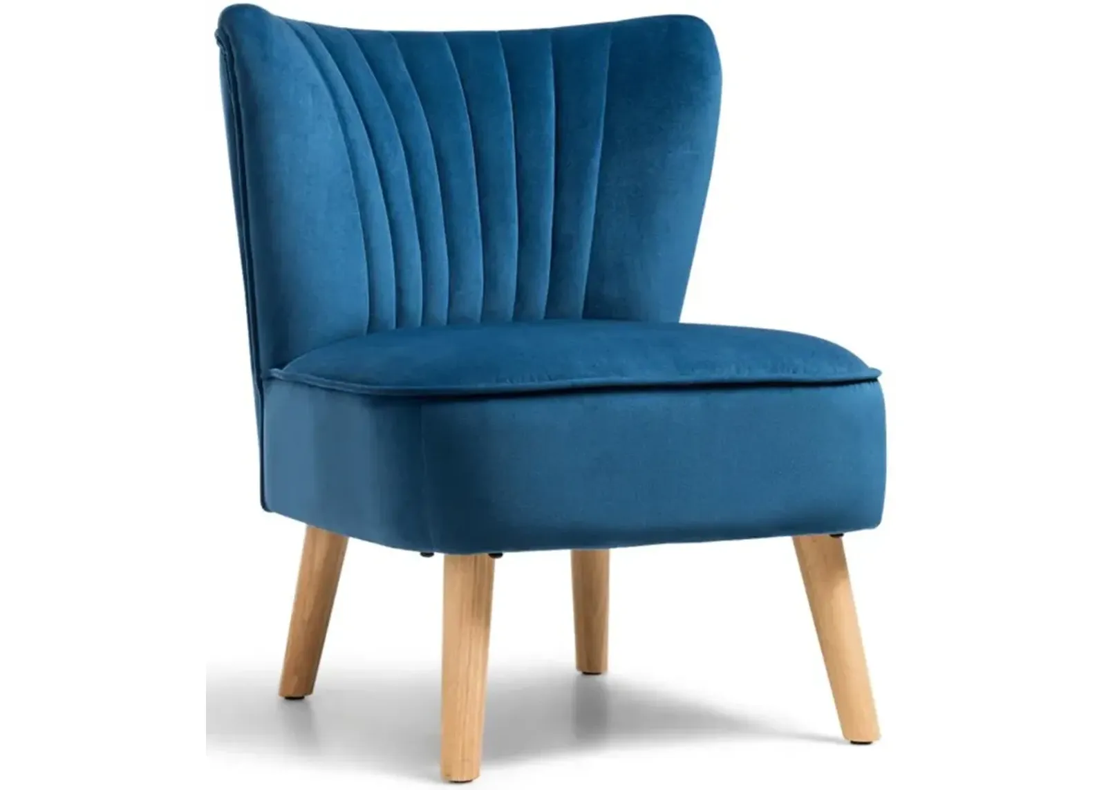 Hivvago Modern Armless Velvet Accent Chair with Wood Legs