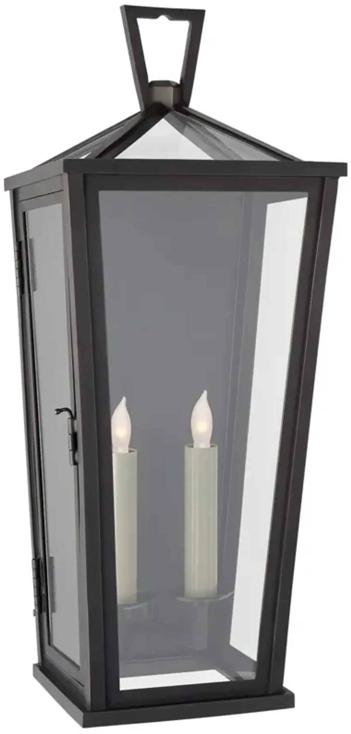 Darlana Medium Tall 3/4 Wall Lantern in Bronze with Clear Glass