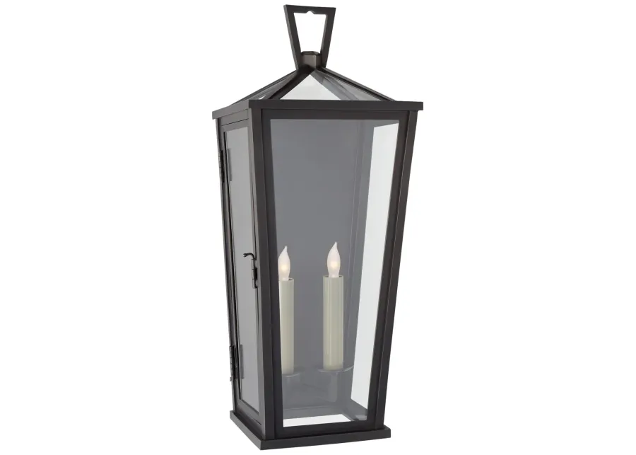 Darlana Medium Tall 3/4 Wall Lantern in Bronze with Clear Glass