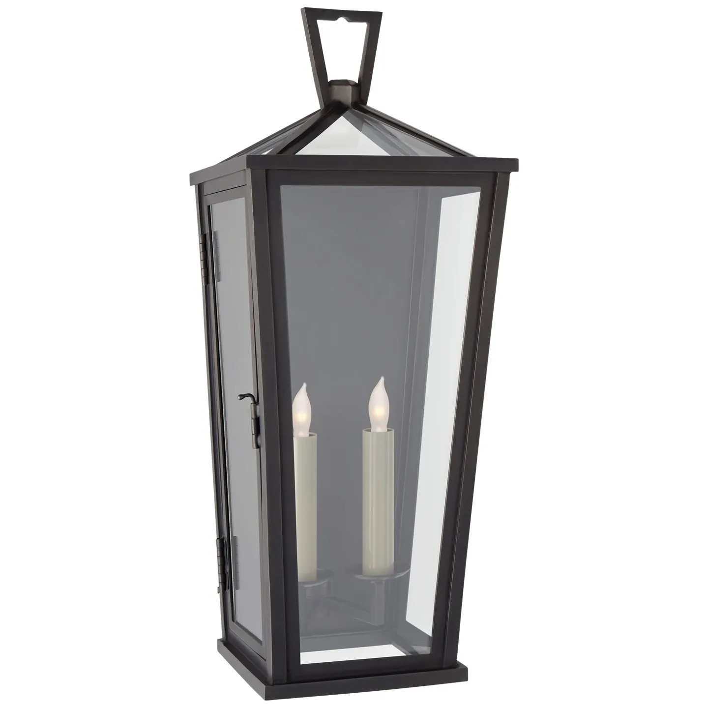 Darlana Medium Tall 3/4 Wall Lantern in Bronze with Clear Glass