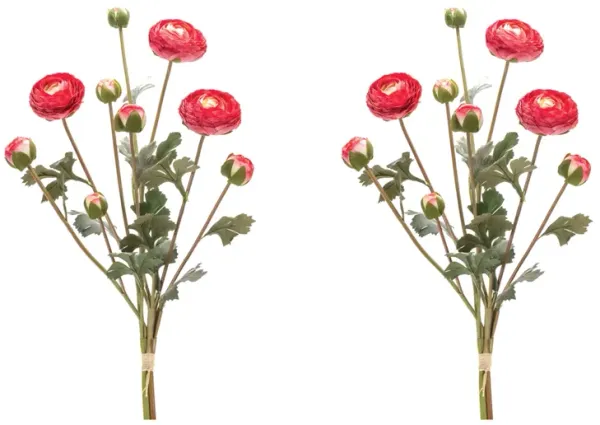 Ranunculus Artificial Flower Bundle for Elegant Home Décor and Floral Arrangements (Set of 2)