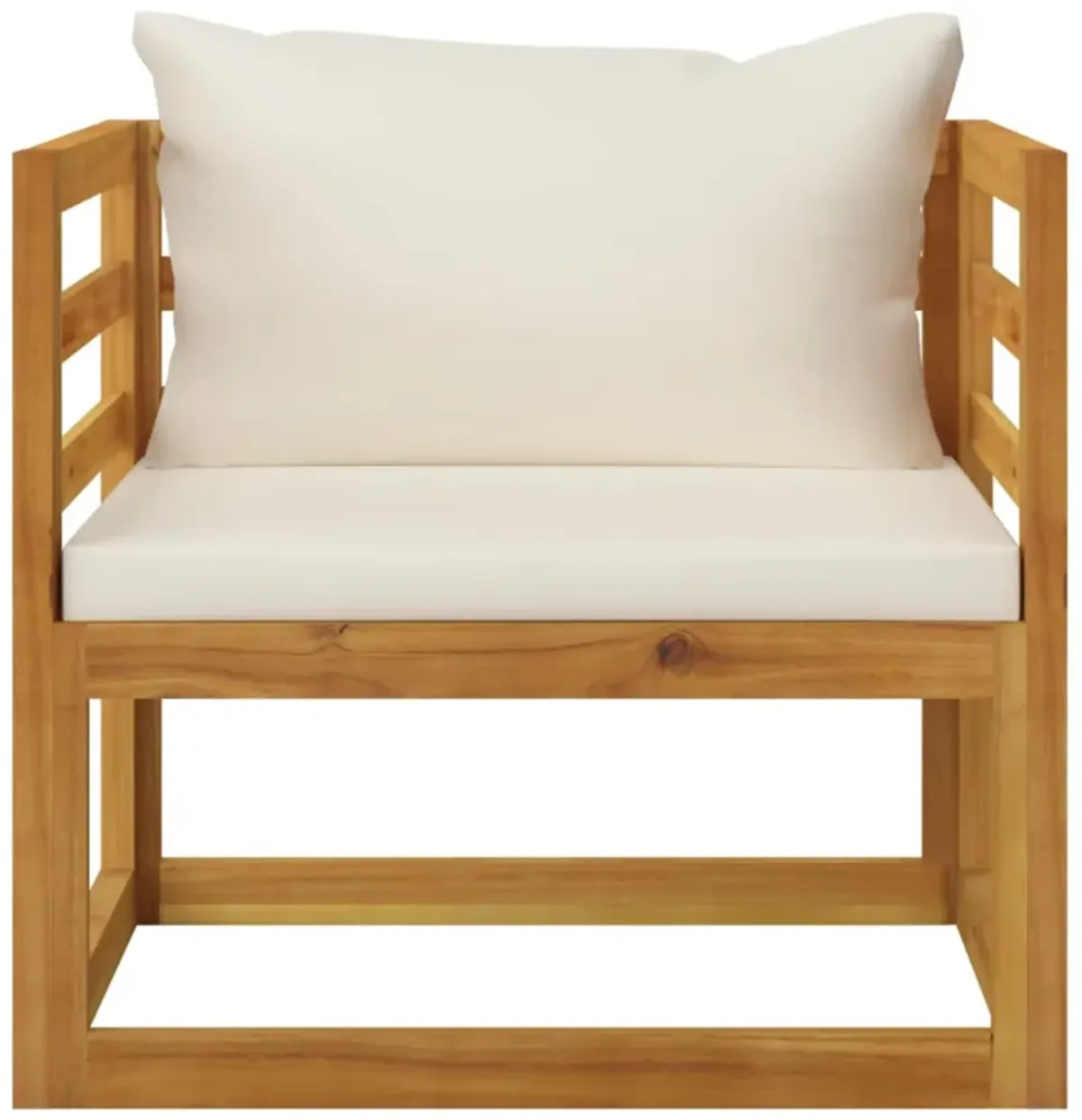 vidaXL Garden Chair with Cream Cushions Solid Acacia Wood