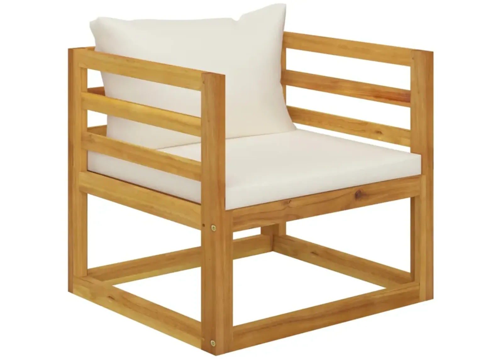 vidaXL Garden Chair with Cream Cushions Solid Acacia Wood