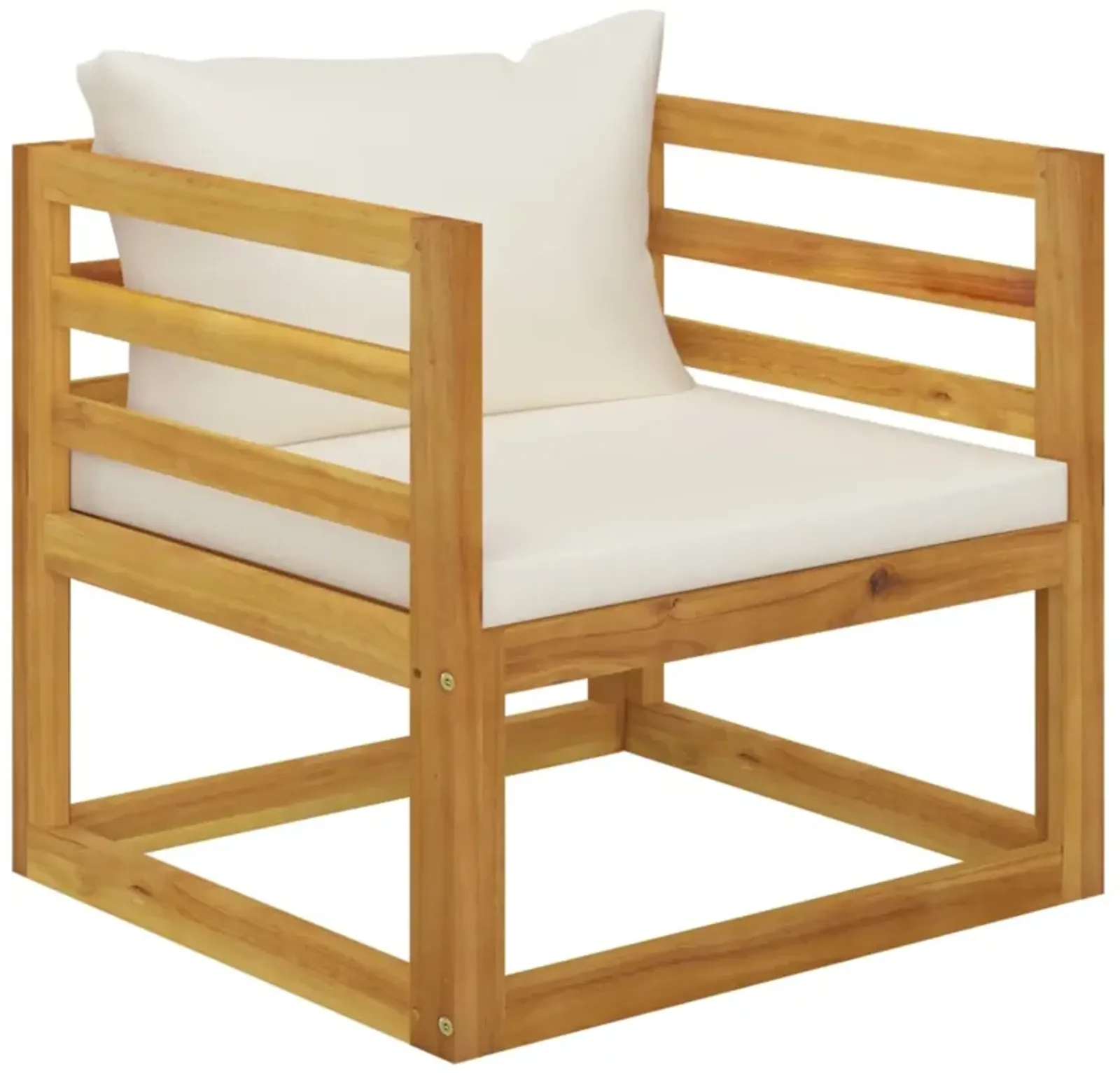 vidaXL Garden Chair with Cream Cushions Solid Acacia Wood