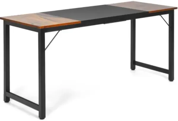 Hivvago Modern Splice Computer Desk with Heavy Duty Steel Frame