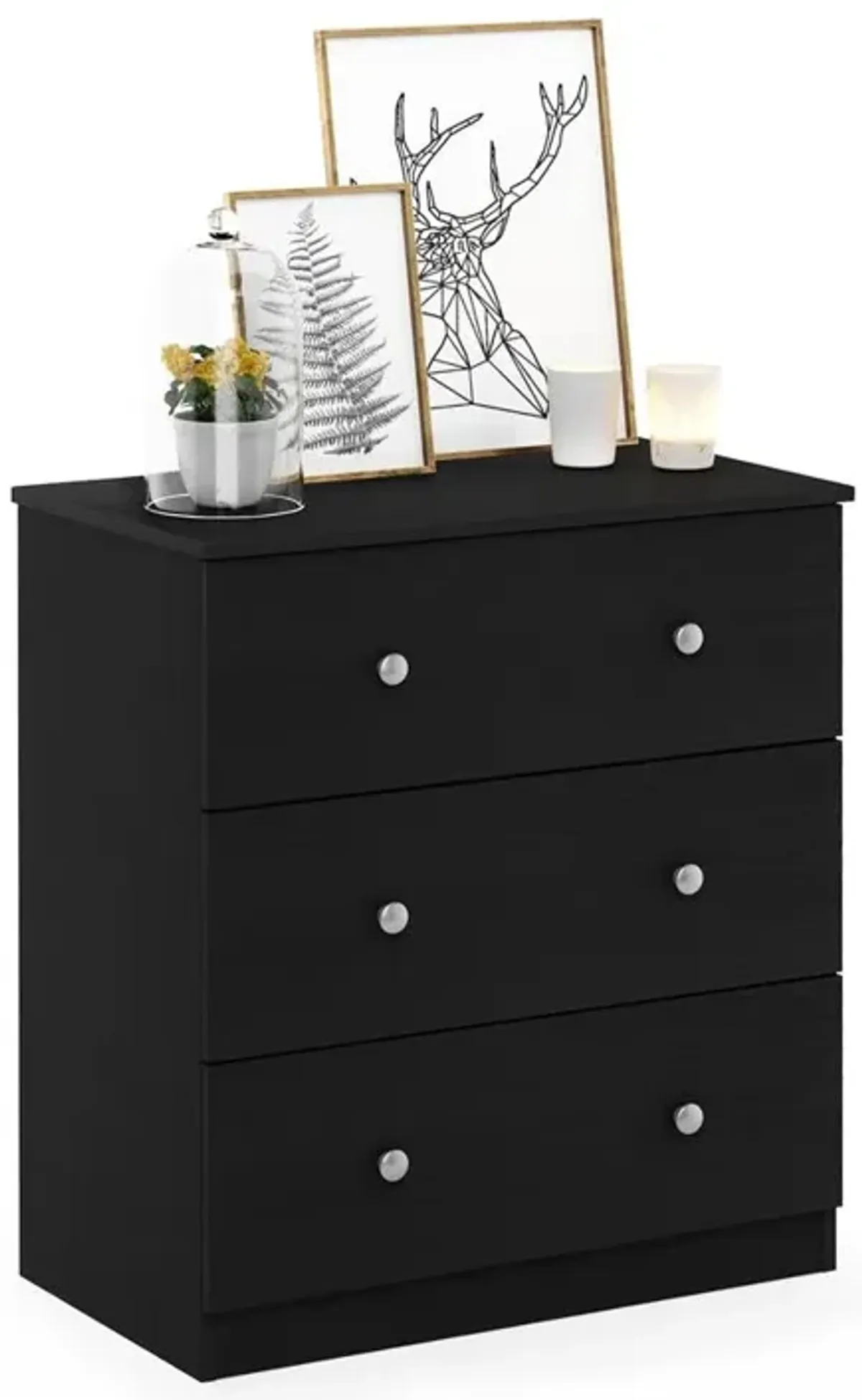 Furinno Tidur Simple Design 3-Drawer Dresser, Americano